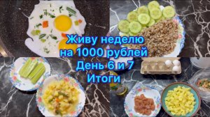 Живу неделю на 1000 рублей . День 6 и 7 , итоги #менюнанеделю #живунаминималку