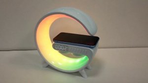 Беспроводная зарядка, будильник, Bluetooth колонка, FM радио с мультиподсветкой