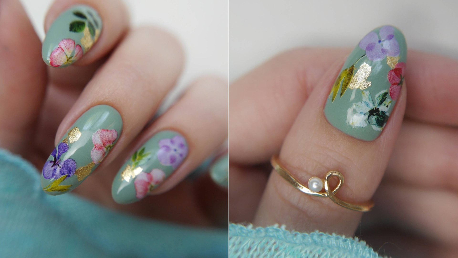 Разгадала секрет капризных слайдеров, цветочный принт в маникюре (обычный лак)