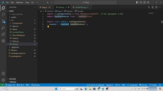 45 REACT SHOP. REDUX TOOLKIT Slice State Counter. ПОЛНЫЙ курс FRONTEND. смотреть онлайн