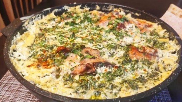 Чкмерули,(курица по грузински) простой рецепт.