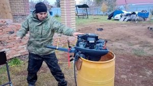 Распаковка и обкатка лодочного мотора BAIKAL 9.9  (15)