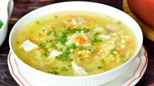 Нежный суп с курицей и птитимом - рецепт шаг за шагом