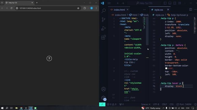 Как сделать всплывающую подсказку при наведении HTML & CS смотреть онлайн