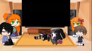 Afton Family + Puppet react to Our little horror story/Семья Афтона + Марионетк