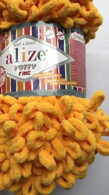 Подробный обзор пряжи Alize Puffy Fine New №82 Темно-желтый