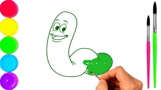 How to drawing worm - Как нарисовать червя смотреть онлайн