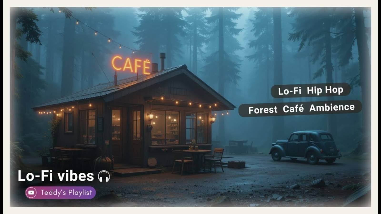 Атмосфера кафе в стиле лоуфай — отдыхай, учись и наслаждайся кофе в спокойной обстановке.