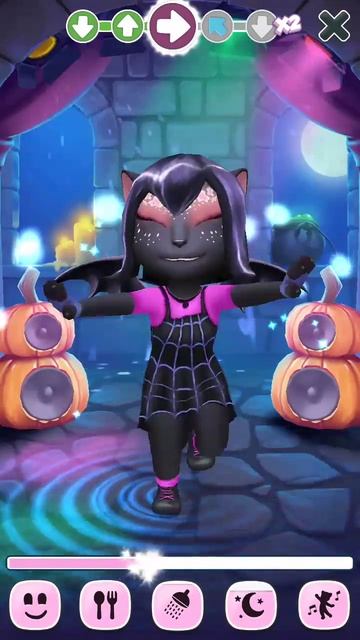 Моя Говорящая Анджела - танец страшного костюма - My Talking Angela - dance spooky costume смотреть онлайн