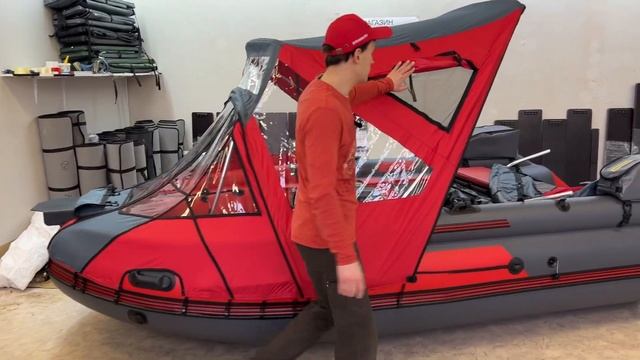 Лодка SKAT 430Fi Тент КОМБИ, площадка для электроякоря, сум