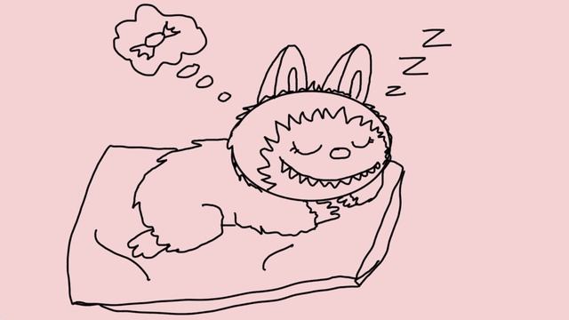 Labubu. Рисую спящего лабубу. Развлекательная анимация #labubu #лабубу