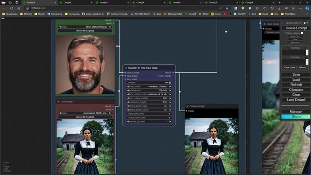 Быстрая подмена лиц в ComfyUI / ReActor custom nodes смотреть онлайн