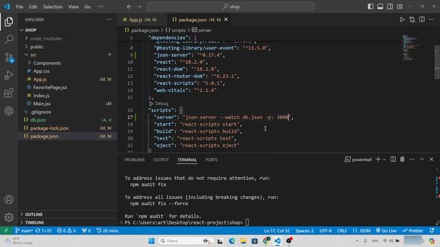 39 REACT SHOP 11. Устанавливаем локальный сервер. json-server. ПОЛН смотреть онлайн