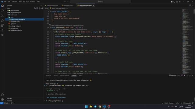 Расширения VS Code для написания автотестов на playwright JS TS смотреть онлайн