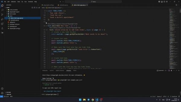 Расширения VS Code для написания автотестов на playwright JS TS