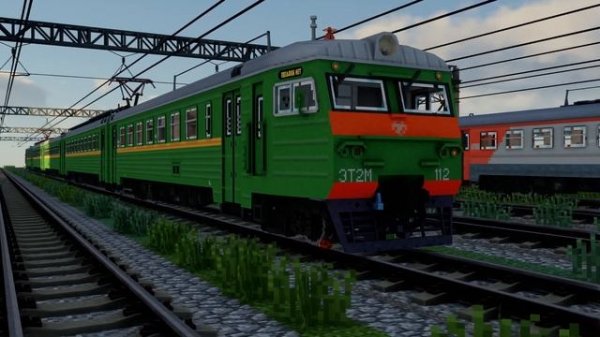 🚂 Электричка ЭТ2М в Майнкрафт Immersive Railroading (тексельный