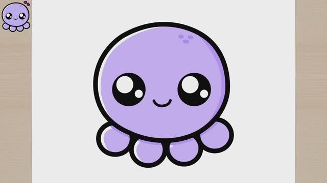 КАК НАРИСОВАТЬ КАВАИЙНОГО ОСЬМИНОГА - ЛЕГКО смотреть онлайн