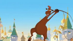 Конь Юлий бьёт плетью другого коня с большой жестокостью+ускорение