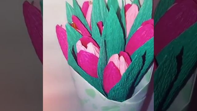 Букет цветов из гофрированной бумаги (внутри 🍬❤️) смотреть онлайн