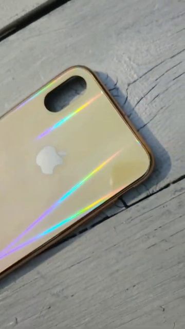 Iphone XS X Glass Case Стеклянная накладка Айфон 10 с переливом Градиент Персик с логотипом смотреть онлайн