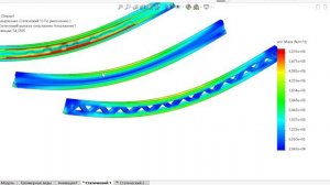 Двутавр из ОСП и пиленого бруса, ферма 3d solidworks simulation