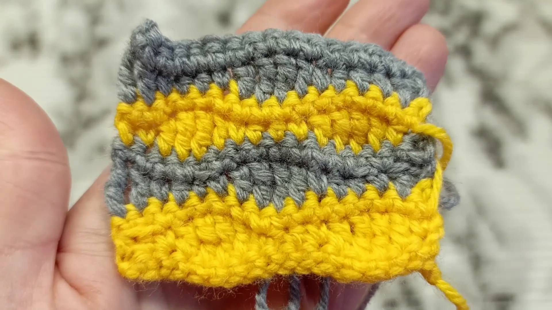 Плотный узор крючком _Волны_, вяжем вмести каждый ряд, видео мк для начинающих смотреть онлайн