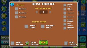 как сделать телепорт в Geometry Dash