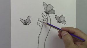 Как нарисовать бабочку шаг за шагом с помощью очень простых рисунков карандашом