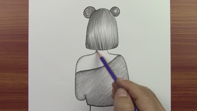 Как нарисовать девушку, отворачивающуюся назад, легкий рисунок карандашом смотреть онлайн