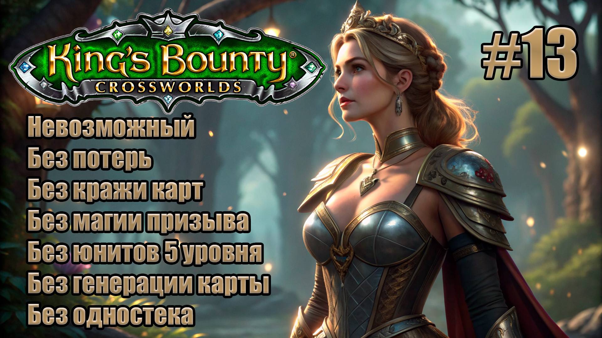 King's Bounty: Перекрестки миров. Невозможный. Без потерь, кражи карт, призыва и юнитов 5 лвл. #13 смотреть онлайн