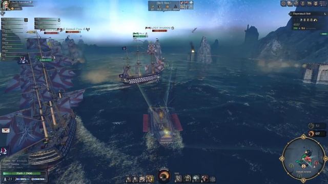 World of Sea battle, Серый Остров [ВеЛ] vs [R-H] (вид с мортиры) смотреть онлайн