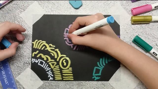 Рисунок на черной бумаге смотреть онлайн