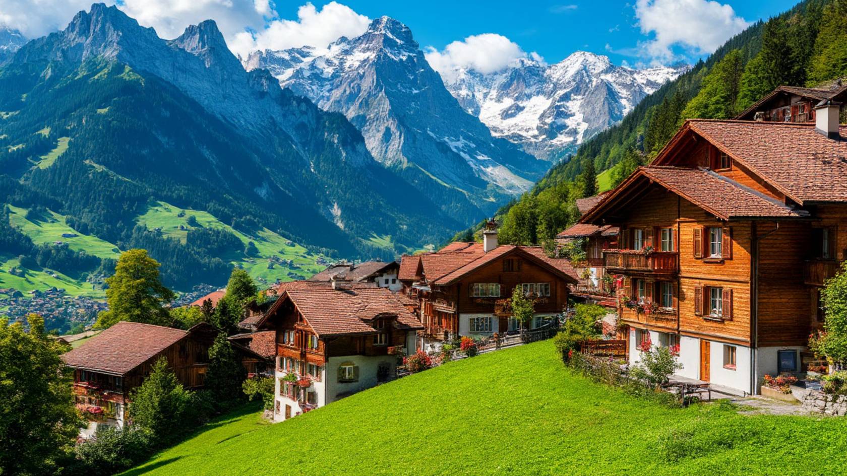 Венген, Швейцария. Деревня в Бернских Альпах, пешеходная экскурсия в формате 4K | #шариклайф смотреть онлайн