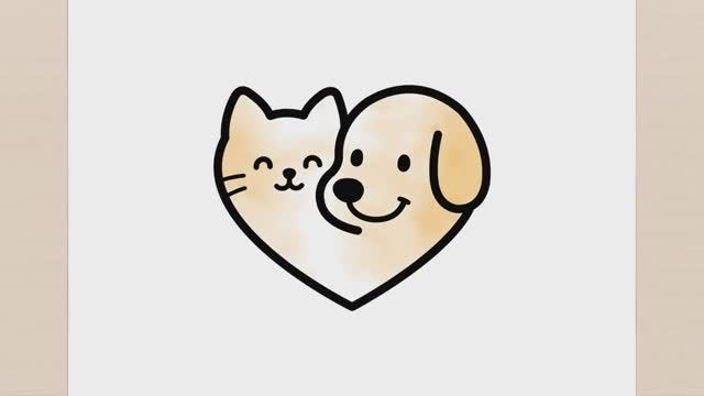 КАК НАРИСОВАТЬ КОШКУ И СОБАКУ в СЕРДЦЕ смотреть онлайн