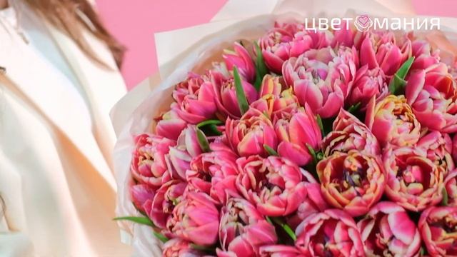 Букет 51 пионовидный тюльпан Колумбус смотреть онлайн