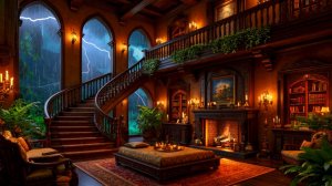 Мощная гроза и звуки дождя за окном помогут быстро уснуть. 🌿Звуки дождя для сна.