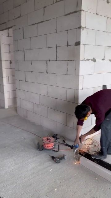 Возведение перегородок из газоблока 100 мм.