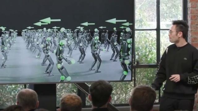 NVIDIA научили гуманоидных роботов двигаться как люди - прямо из симуляции в реальный мир смотреть онлайн