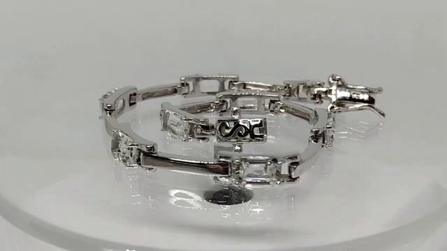 Серебряный браслет с бразильским белым топазом (октаг смотреть онлайн
