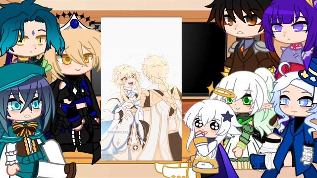 Реакция персонажей Genshin Impact на [Люмин] + Итэр Принц Безд