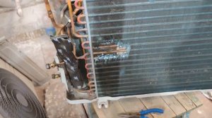 Ремонт наружного блока кондиционера после осколочног