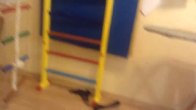 Магнит кинули и он зацепился за лестницу