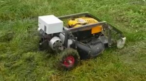 Радиоуправляемая газонокосилка с моторами от гироскутера