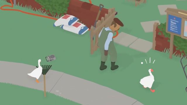 Две Гусыни хулиганят в Untitled Goose Game 🦆🦆 [1] смотреть онлайн