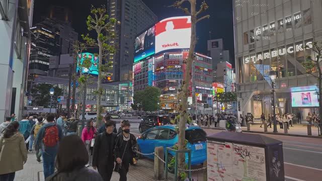 🇯🇵 Токийская ночная прогулка в районе Сибуя - весна / 2025