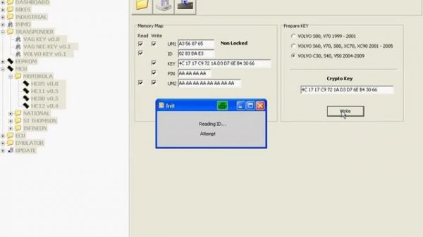 Программирование ключа при помощи Carprog  8.21 в модуль CEM Volvo