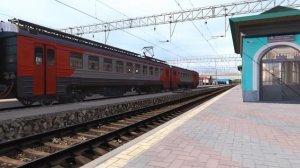 Утреннее движение поездов на вокзале Омска | Trainz 22