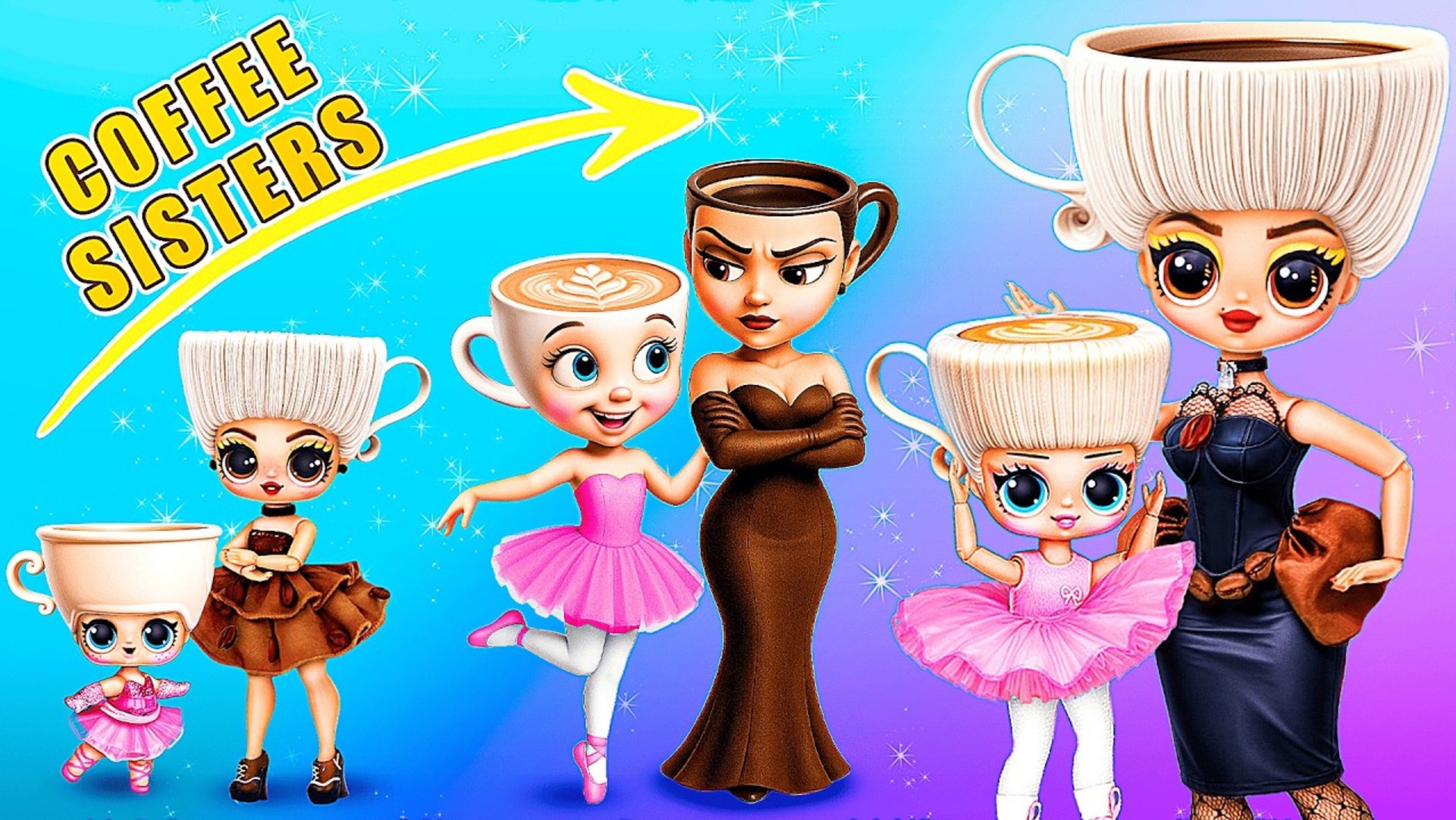 Балерина Капучино и Эспрессоне Сеньора растут вместе! Поделки для кукол смотреть онлайн