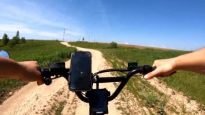 Первое испытание электровелосипеда на бездорожье.