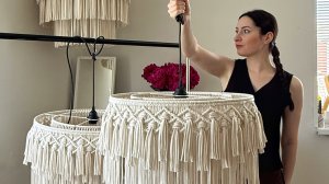 Мастер-класс макраме абажур | Плетеный абажур своими руками | Макраме абажур с кисточками